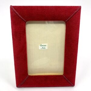 Vintage Breaux Arts Red Suede Look Luxe Standing Picture Frame 5x3 Photos